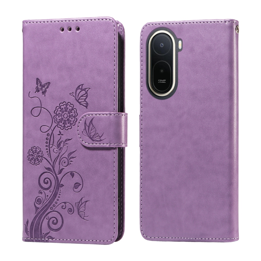 Flowery knížkové pouzdro na Xiaomi Redmi A7 Pro - fialové