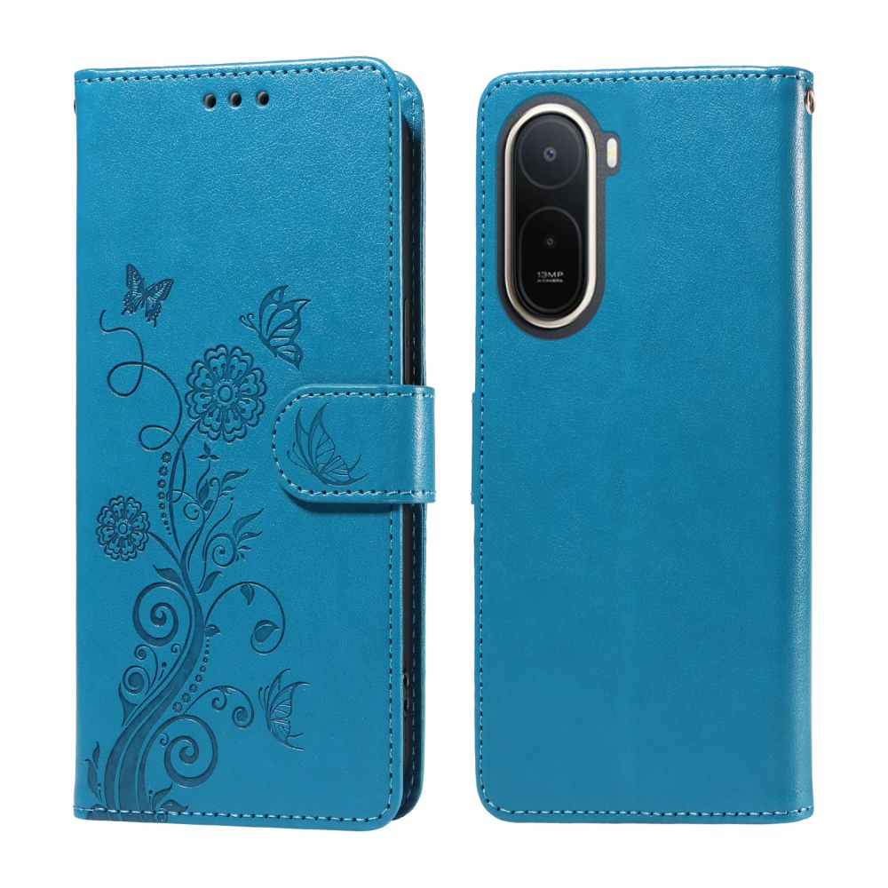 Flowery knížkové pouzdro na Xiaomi Redmi A7 Pro - modré