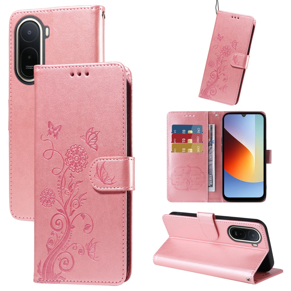 Flowery knížkové pouzdro na Xiaomi Redmi A7 Pro - růžové