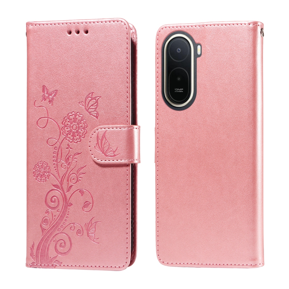 Flowery knížkové pouzdro na Xiaomi Redmi A7 Pro - růžové