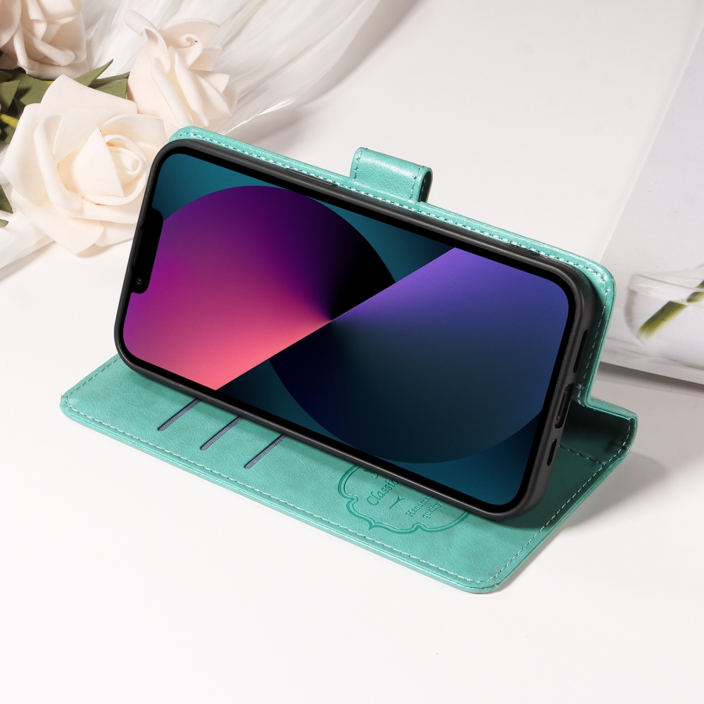Flowery knížkové pouzdro na Xiaomi Redmi Note 15 Pro 4G - modrozelené