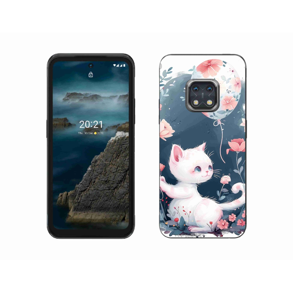 Gelový kryt mmCase na Nokia XR20 - kotě s balónkem