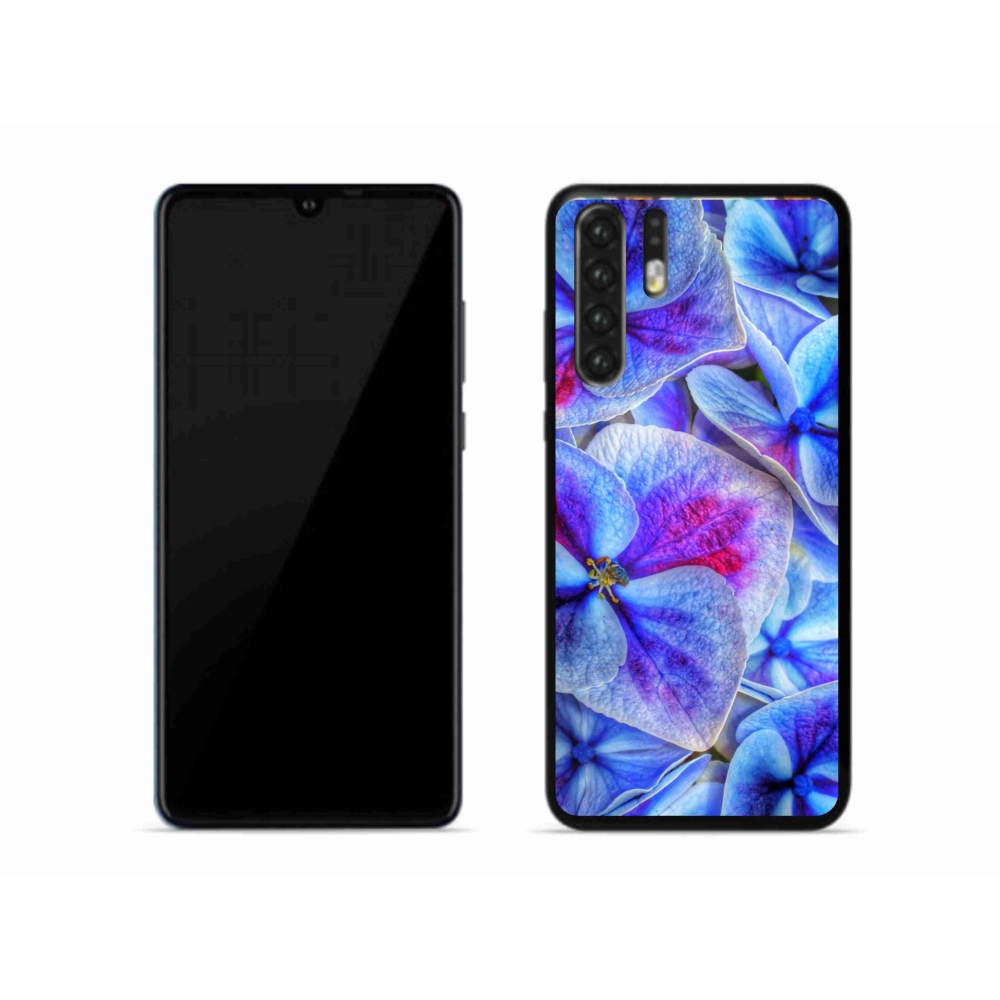 Gelový kryt mmCase na mobil Huawei P30 Pro - modré květy 1