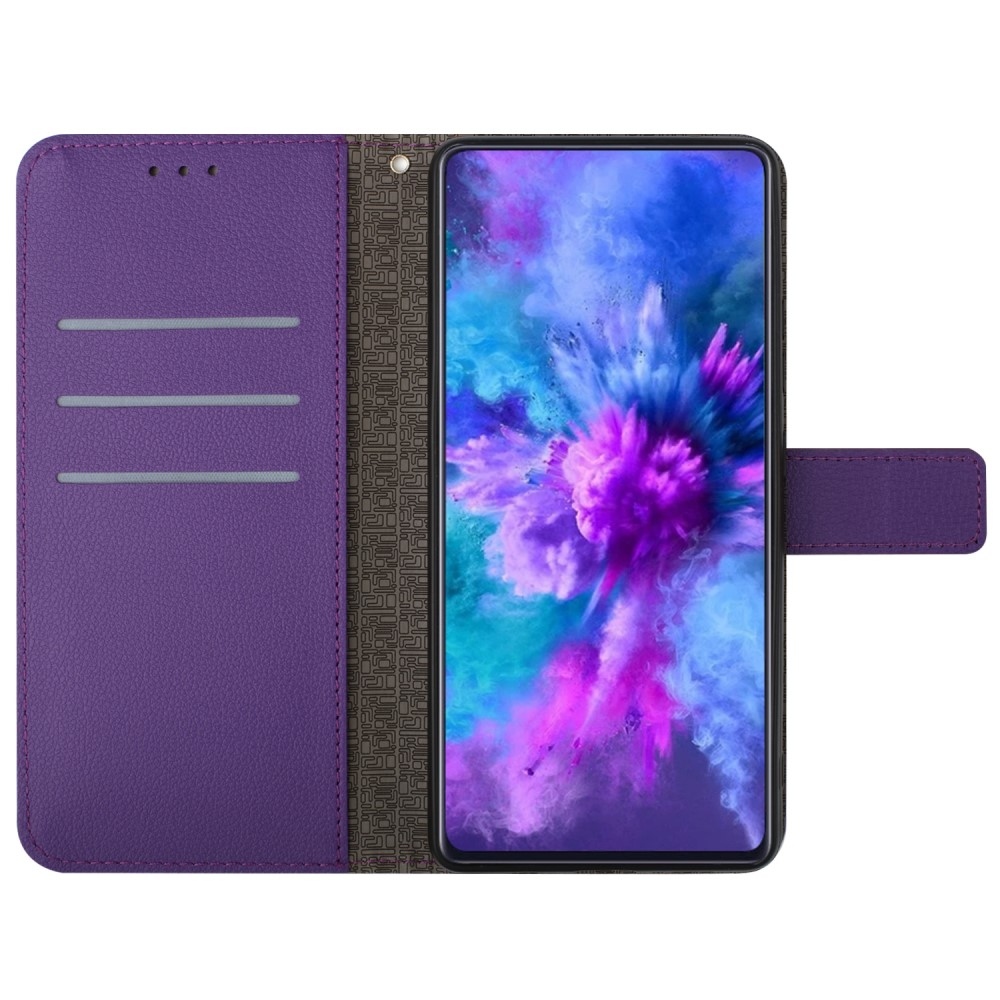 Texture knížkové pouzdro na mobil Realme C67 - tmavěfialové
