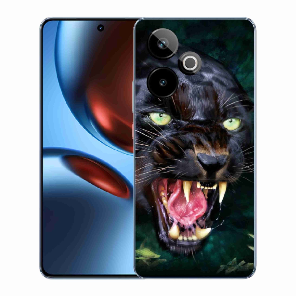 Gelový kryt mmCase na Realme GT 7 5G/GT 7T 5G - rozzuřený černý panter