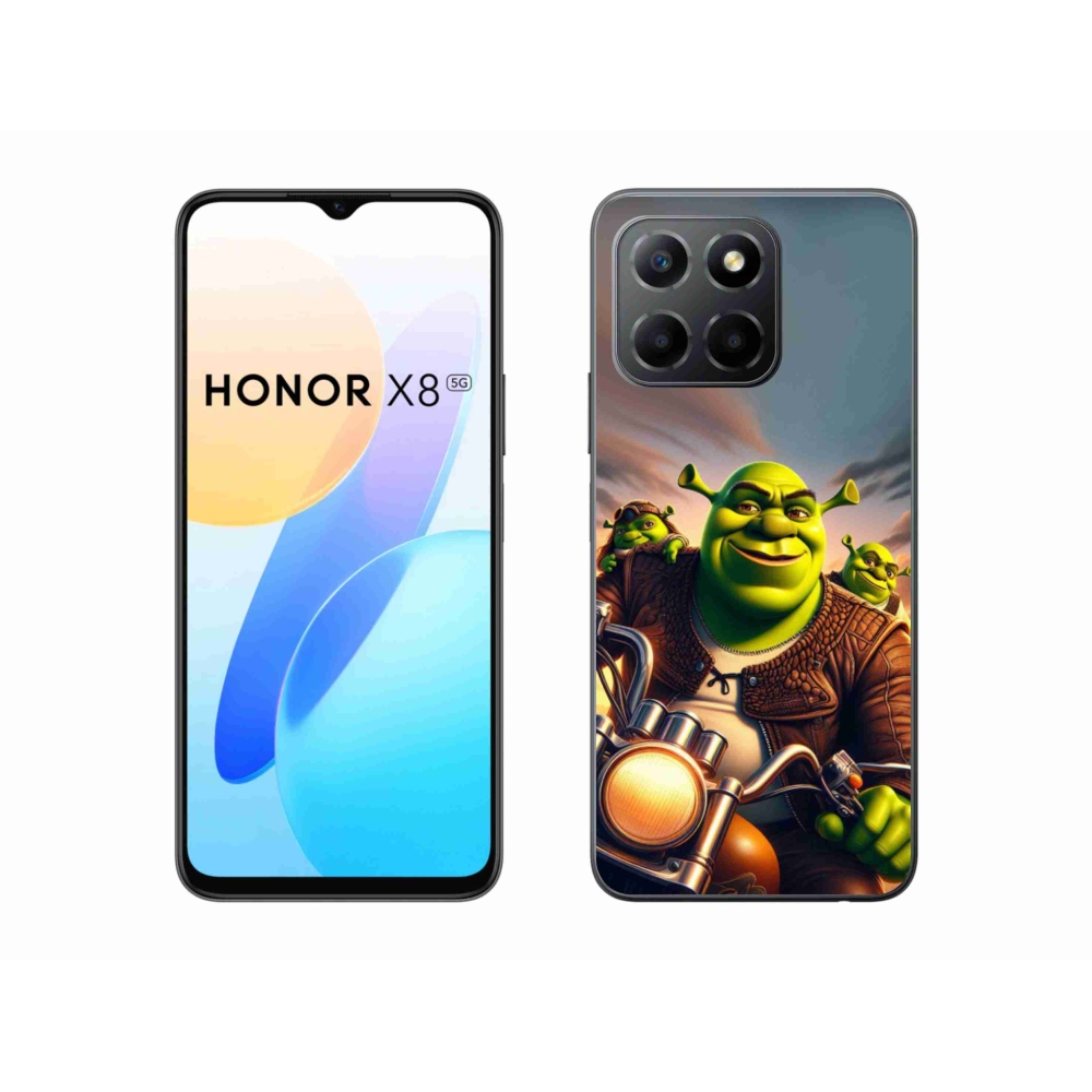Gelový kryt mmCase na Honor X8 5G/Honor 70 Lite 5G - shrek na motorce