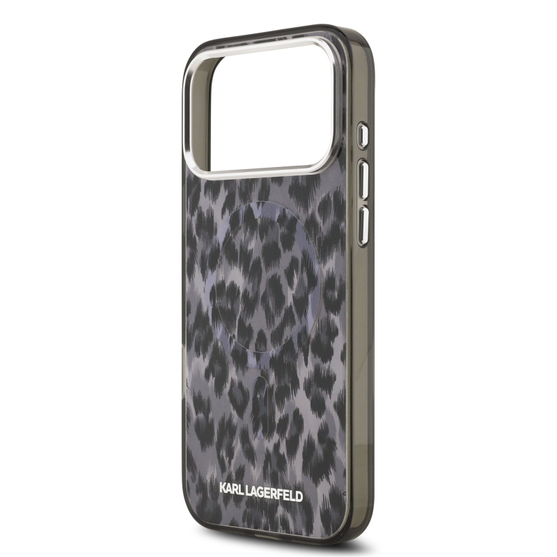 Karl Lagerfeld IML Leopard MagSafe Zadní Kryt pro iPhone 17 Pro Max Grey