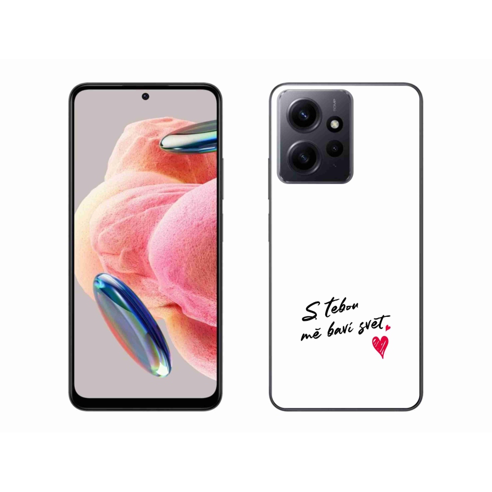 Gelový kryt mmCase na Xiaomi Redmi Note 12 4G - zamilovaný text 1 bílé pozadí