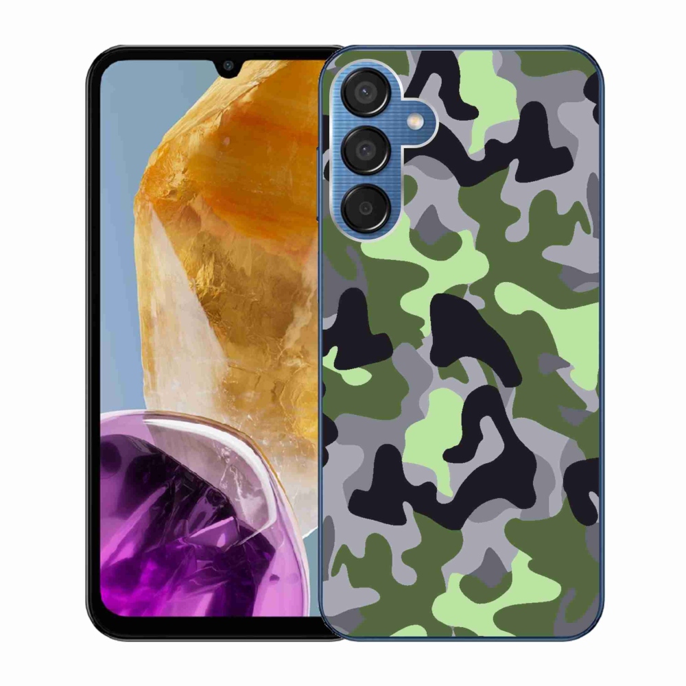 Gelový kryt mmCase na Samsung Galaxy M15 5G - maskáčový vzor 7
