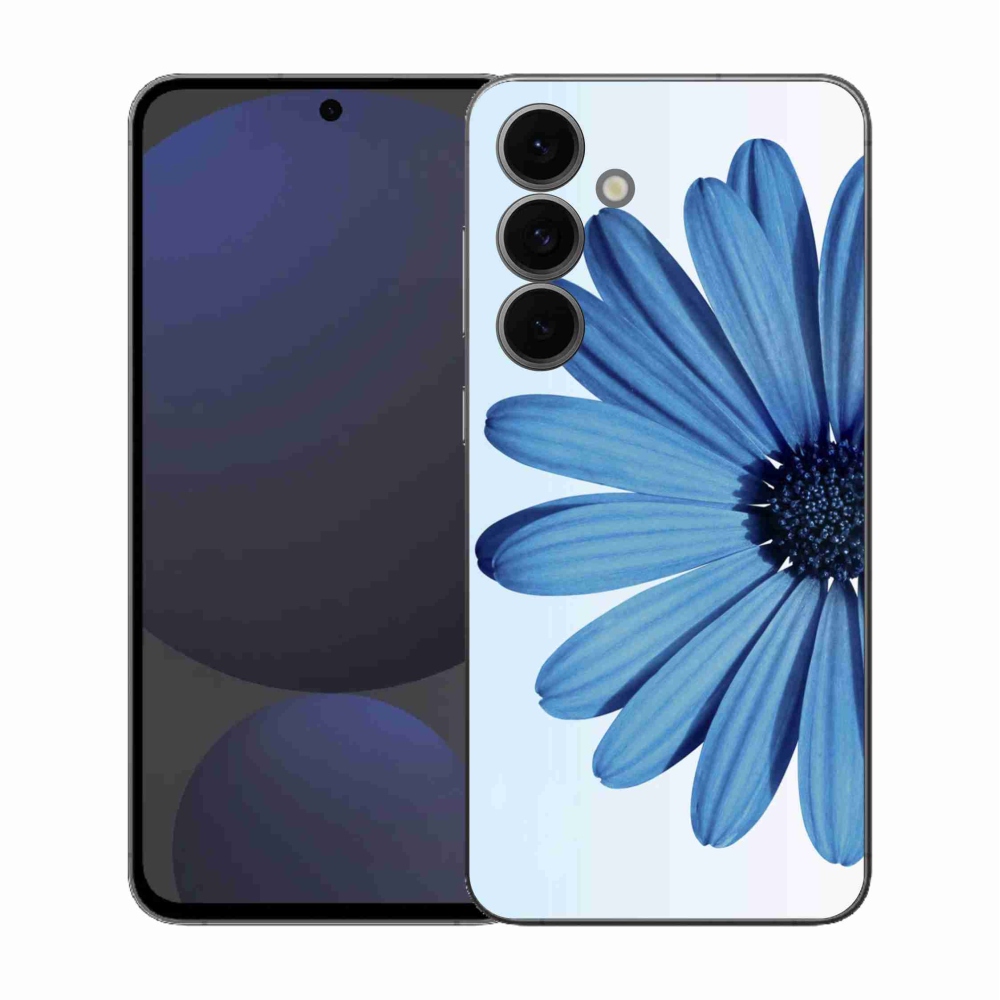 Gelový kryt mmCase na Samsung Galaxy S25 FE - modrá kopretina