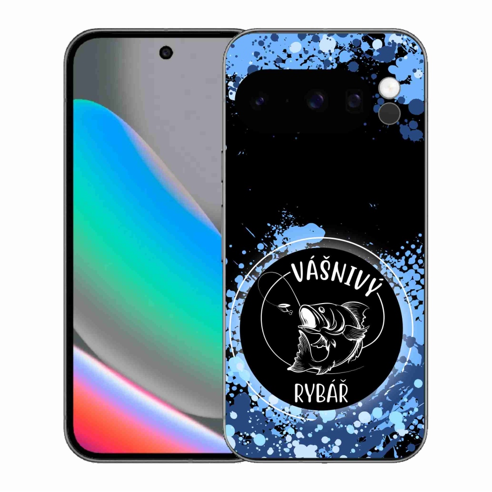 Gelový kryt mmCase na Google Pixel 10 Pro - vášnivý rybář černé pozadí