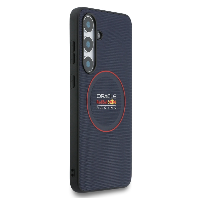 Red Bull PU Leather Red Ring MagSafe Zadní Kryt pro Samsung Galaxy S25 FE Navy