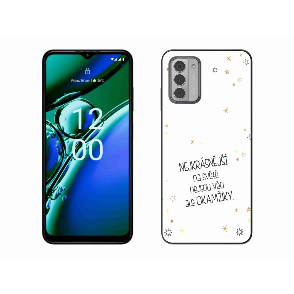 Gelový kryt mmCase na Nokia G42 - citát 4 bílé pozadí