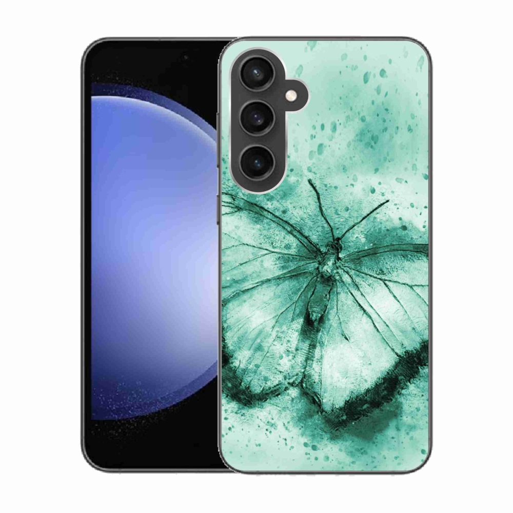 Gelový obal mmCase na Samsung Galaxy S23 FE - zelený motýl