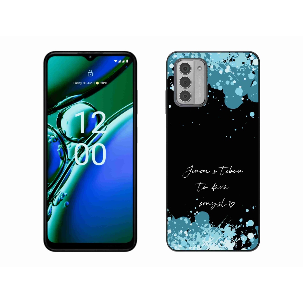 Gelový kryt mmCase na Nokia G42 - zamilovaný text černé pozadí