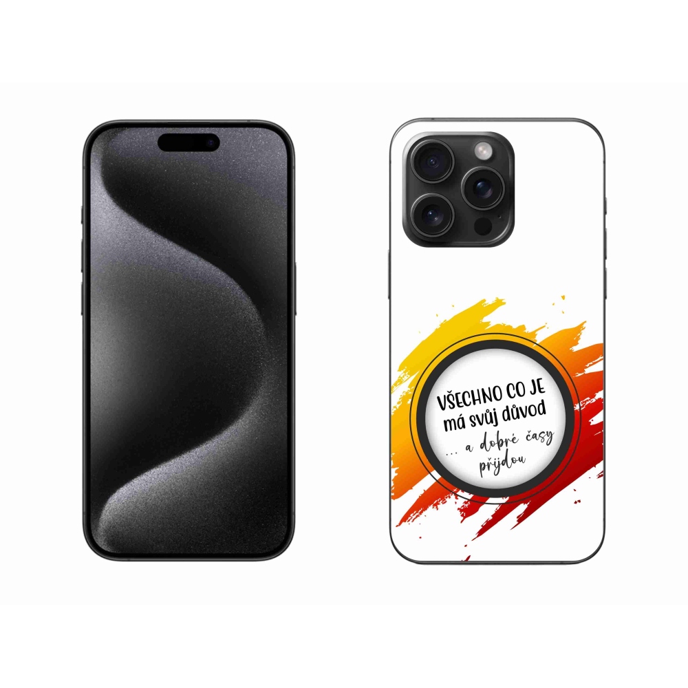 Gelový kryt mmCase na iPhone 15 Pro Max - citát 3 bílé pozadí