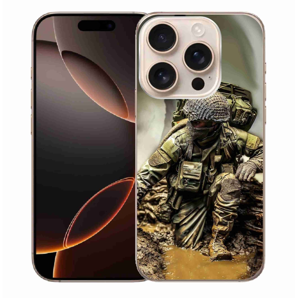 Gelový kryt mmCase na iPhone 16 Pro Max - voják