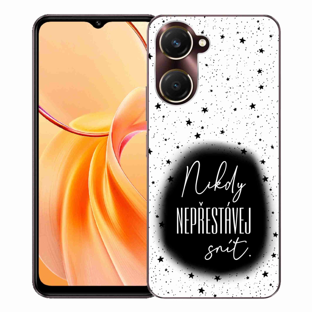 Gelový kryt mmCase na Vivo Y28s 5G - citát 1 černobílé pozadí