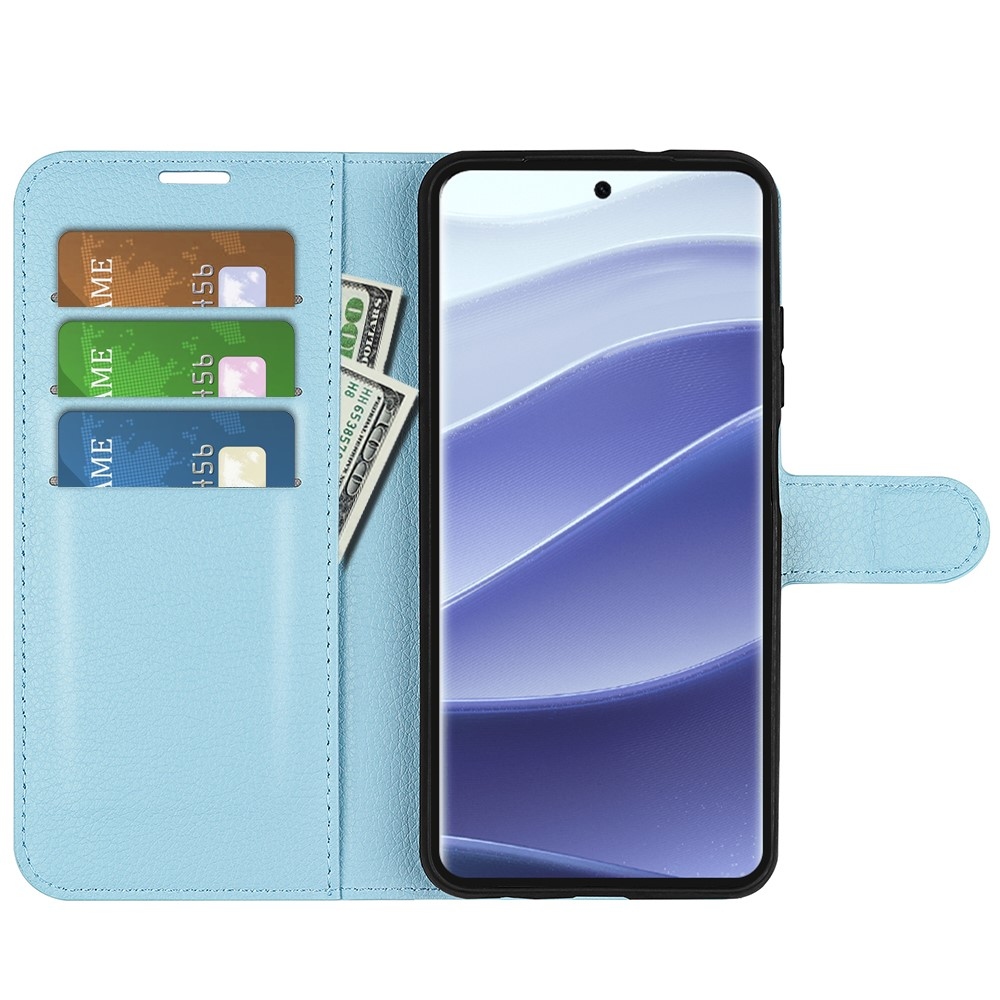 Litchi knížkové pouzdro na Xiaomi Redmi Note 14 Pro 5G/Poco X7 5G - modré