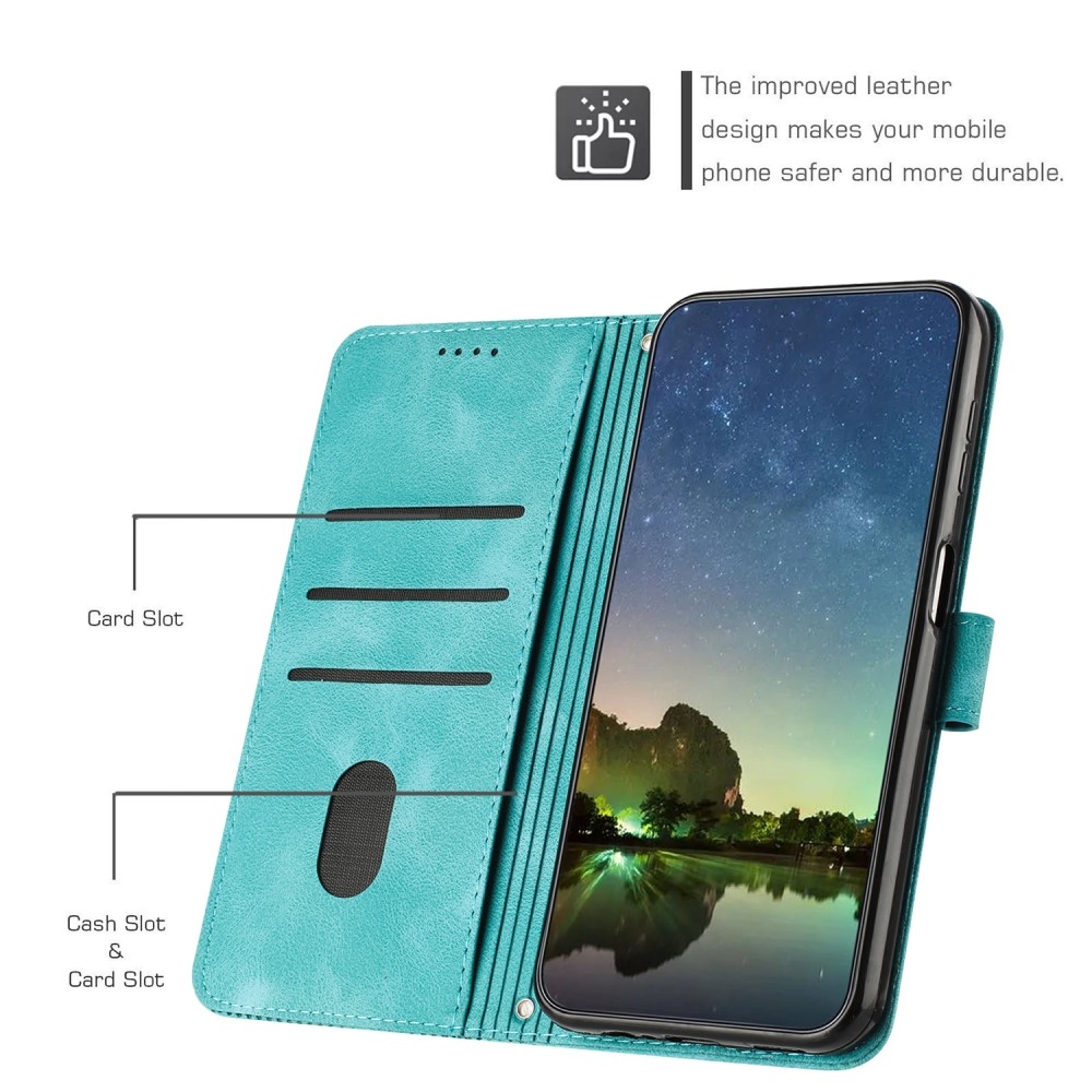 Triangle knížkové pouzdro na Samsung Galaxy S25 - zelené