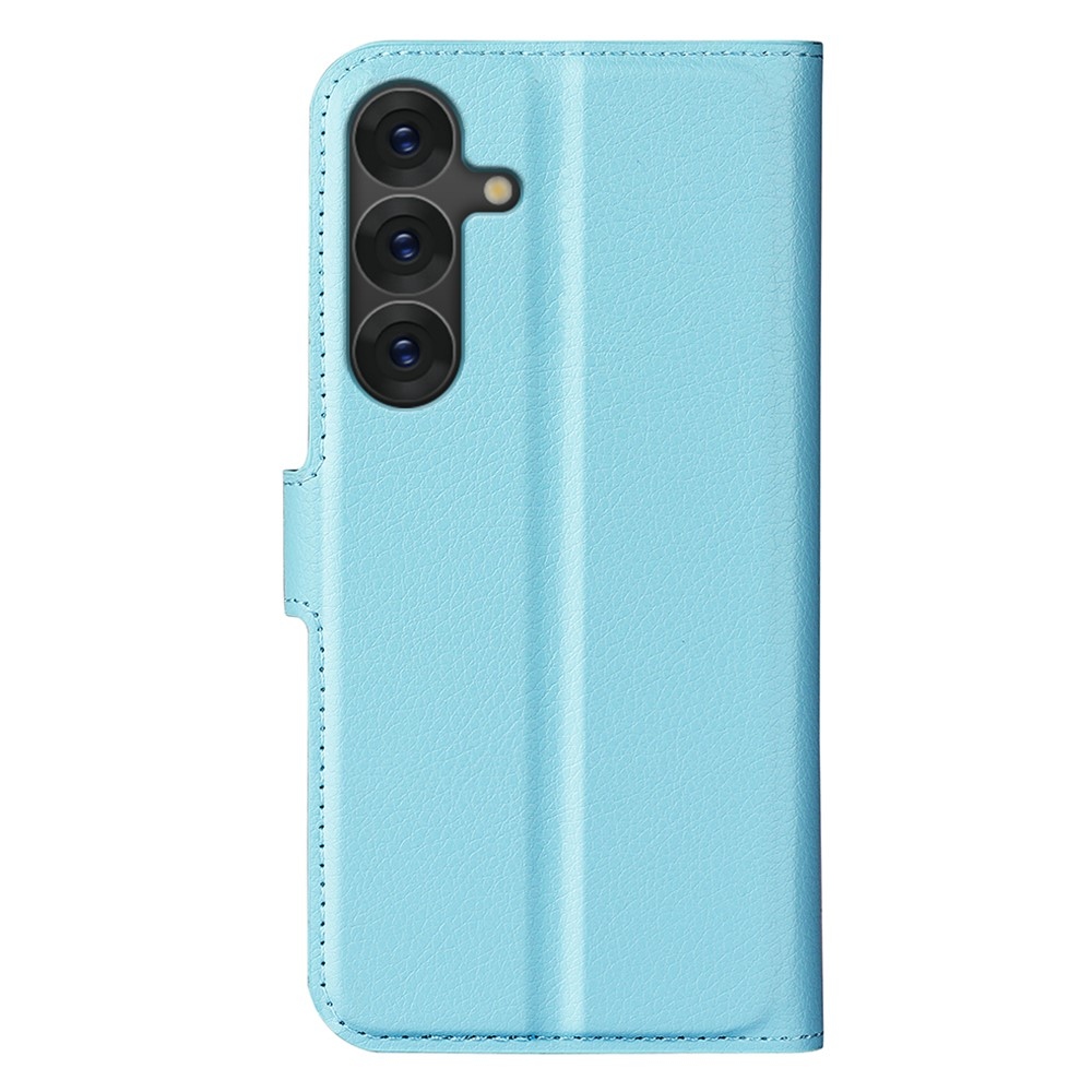 Litchi knížkové pouzdro na Samsung Galaxy S25+ - modré
