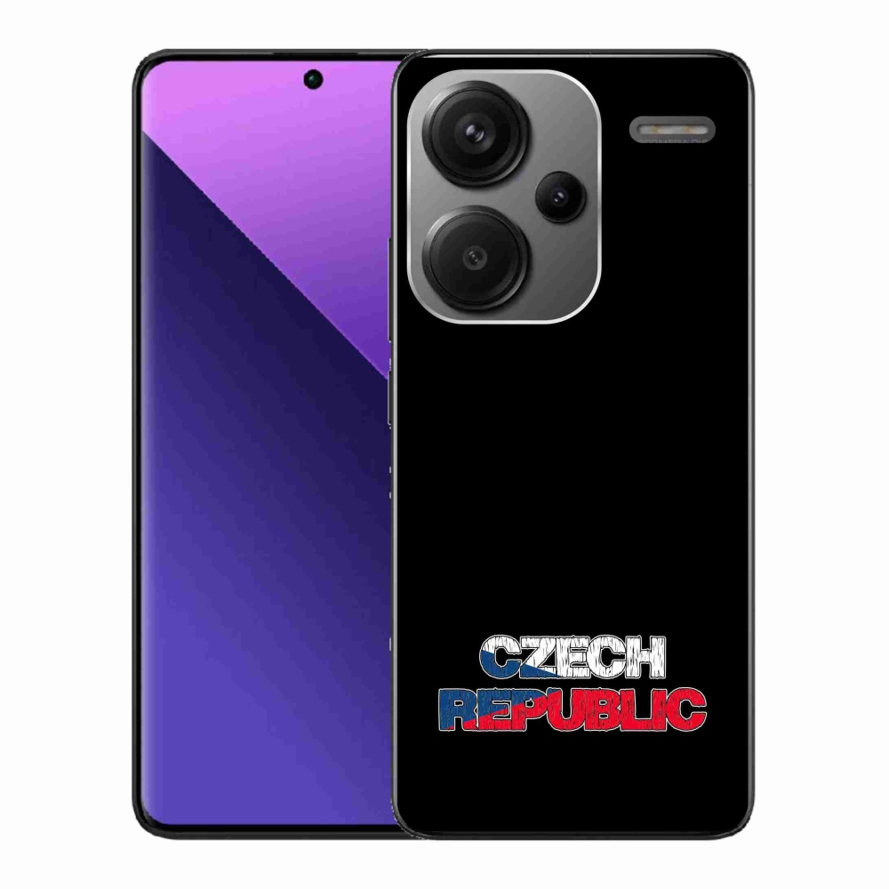 Gelový kryt mmCase na Xiaomi Redmi Note 13 Pro+ 5G - Czech Republic černé pozadí
