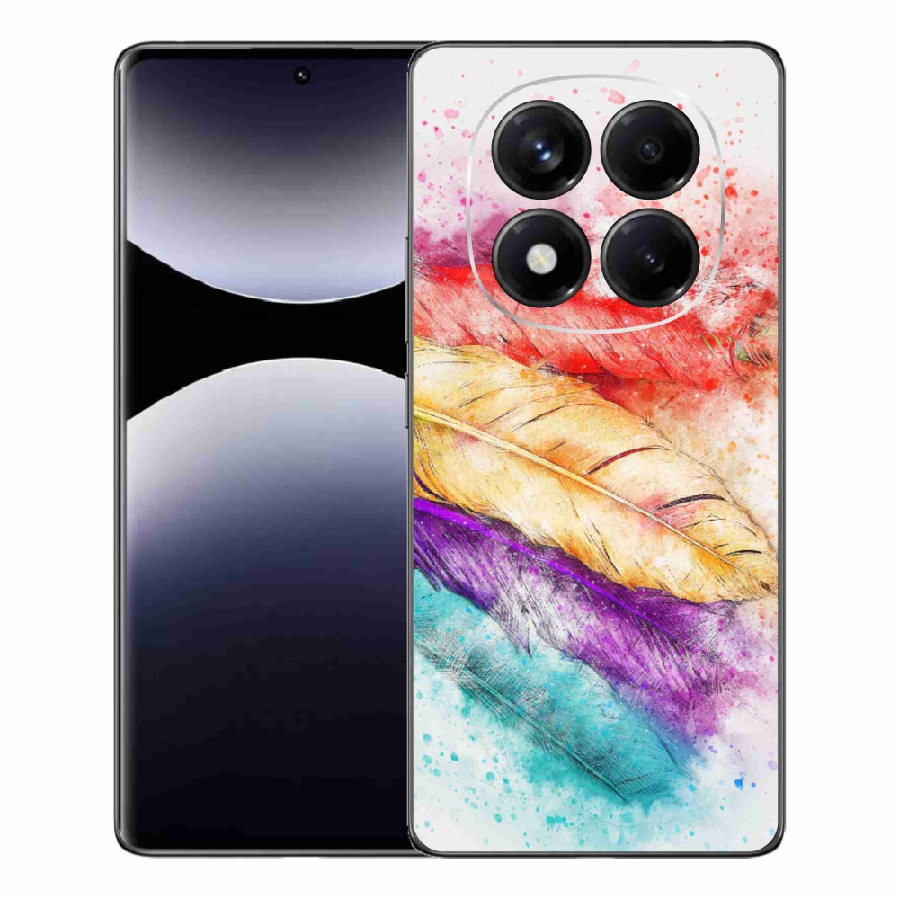 Gelový kryt mmCase na Xiaomi Redmi Note 14 Pro - barevné peří