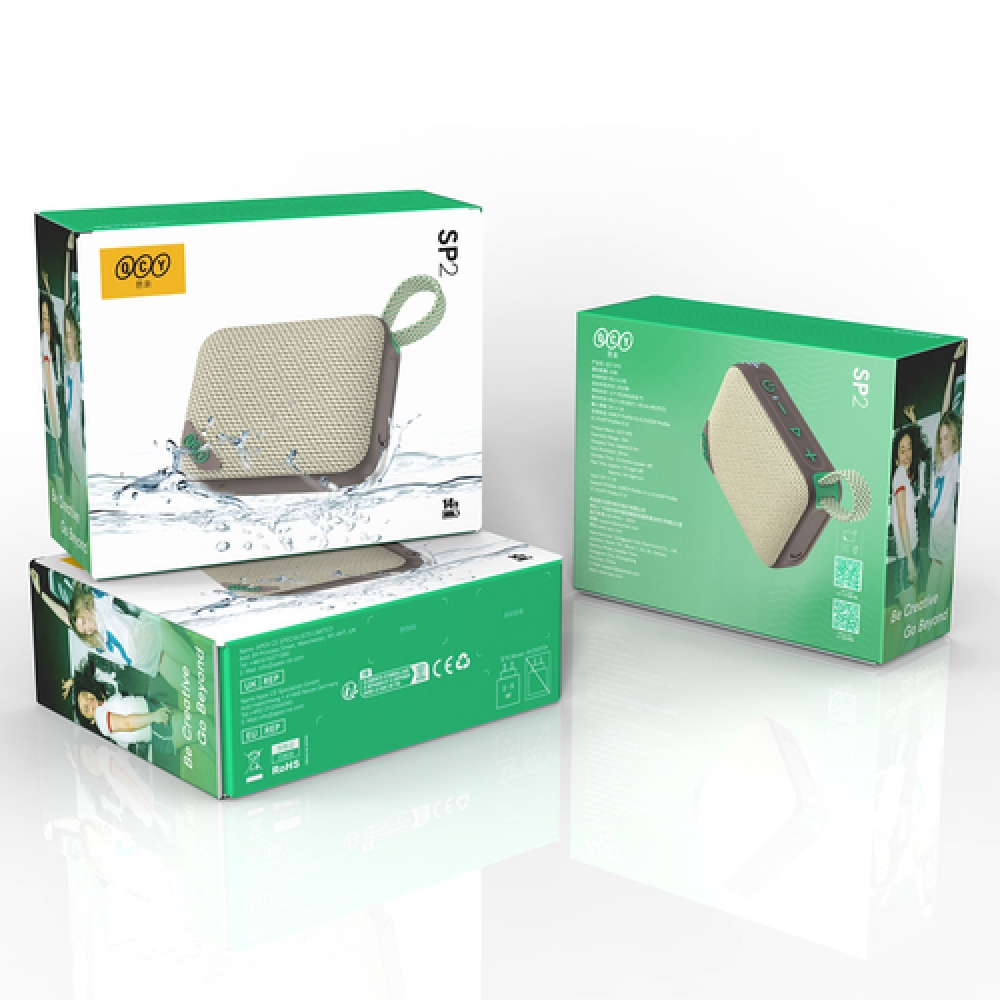 QCY SP2 Bluetooth reproduktor IP67 s RGB podsvícením - šedozelený