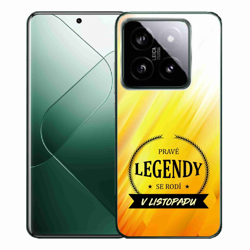 Gelový kryt mmCase na Xiaomi 14 Pro - legendy v listopadu žluté pozadí