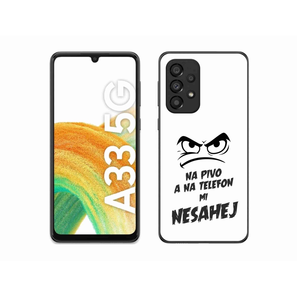 Gelový kryt mmCase na Samsung Galaxy A33 5G - pivní motiv 2 bílé pozadí