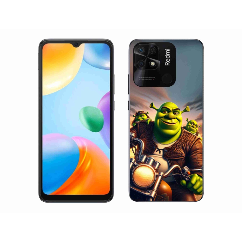 Gelový kryt mmCase na Xiaomi Redmi 10C - shrek na motorce