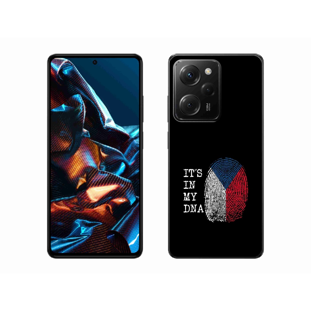 Gelový kryt mmCase na Xiaomi Poco X5 Pro 5G - vlajka otisk prstu černé pozadí