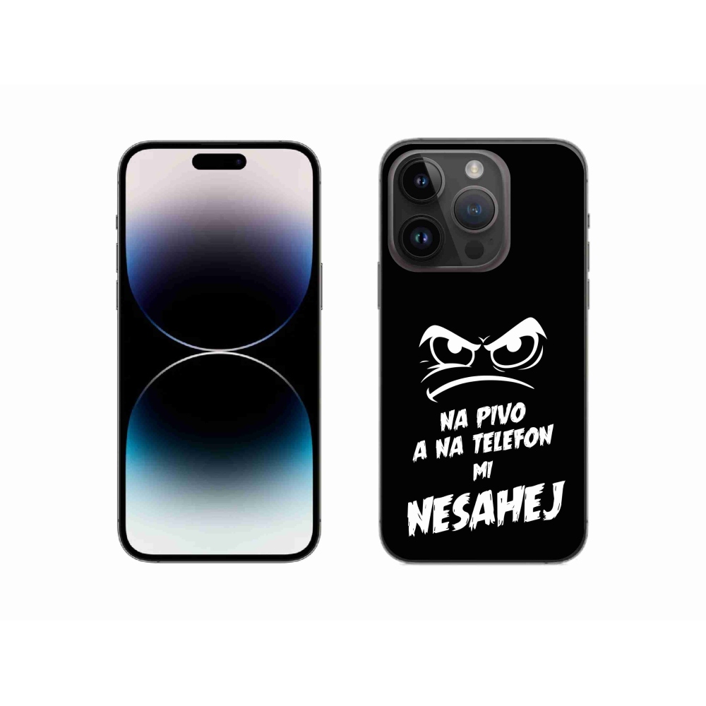 Gelový kryt mmCase na iPhone 14 Pro 6.1 - pivní motiv 2 černé pozadí