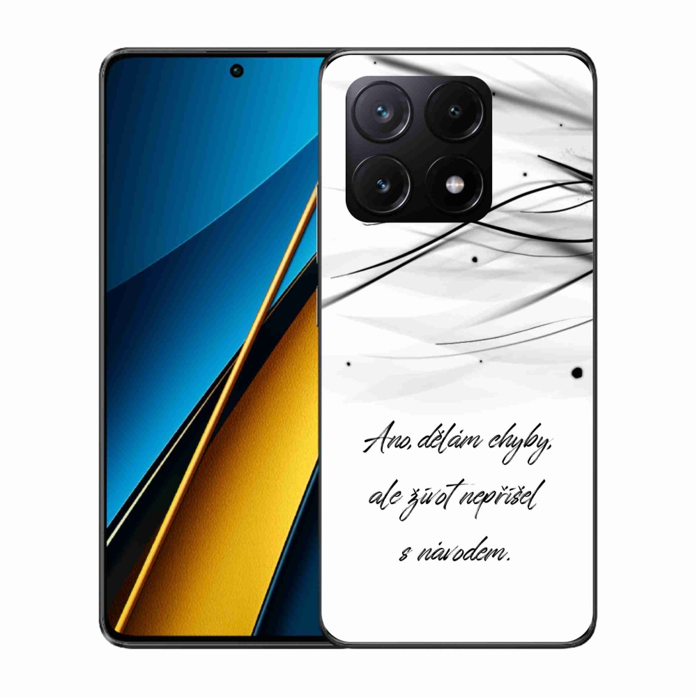 Gelový kryt mmCase na Xiaomi Poco X6 Pro 5G - citát bílé pozadí
