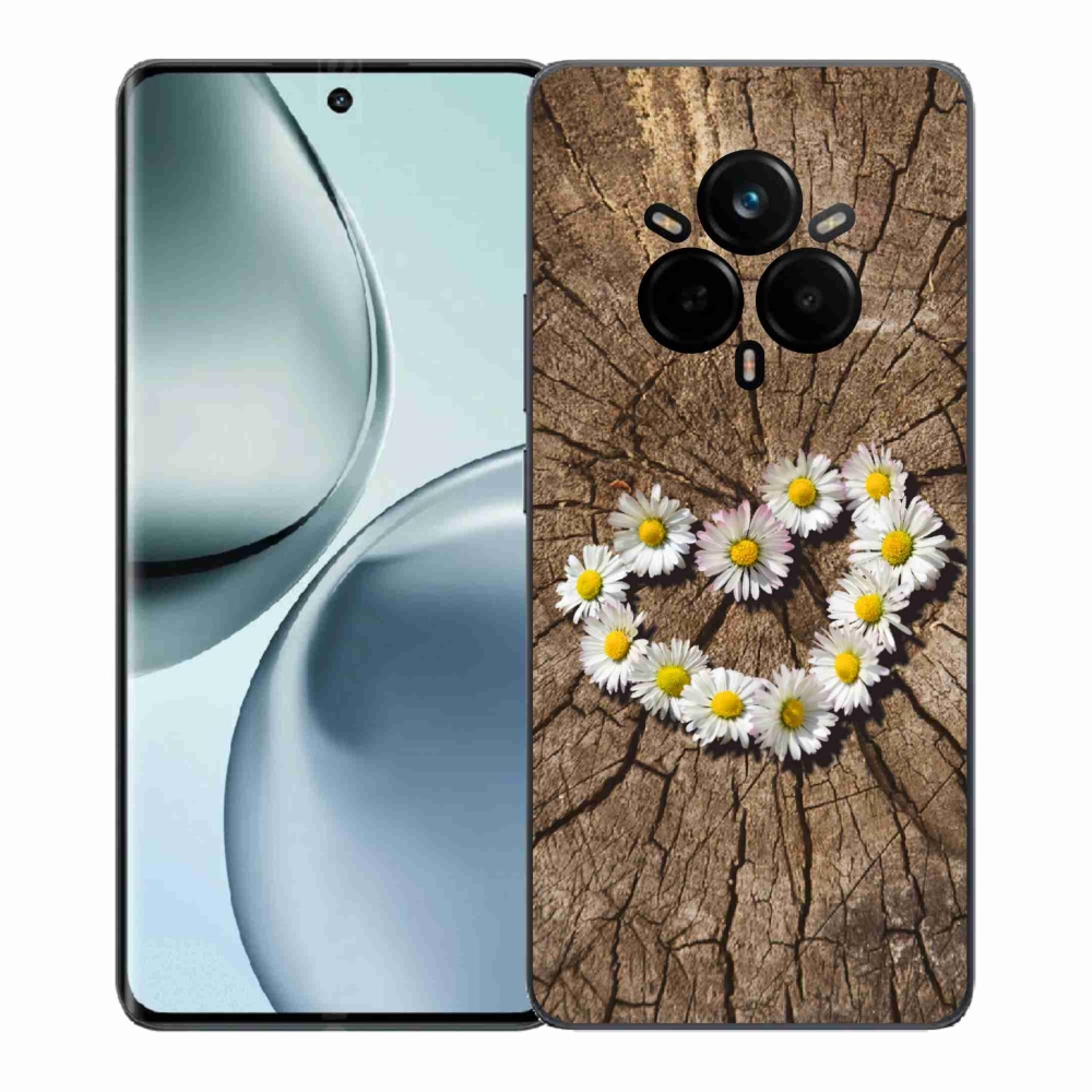 Gelový kryt mmCase na Realme 14 Pro+ 5G - srdce z kopretin