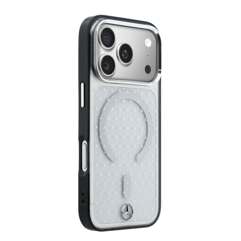 Mercedes PC/TPU Star Pattern MagSafe Zadní Kryt pro iPhone 18 Pro Transparent/Black