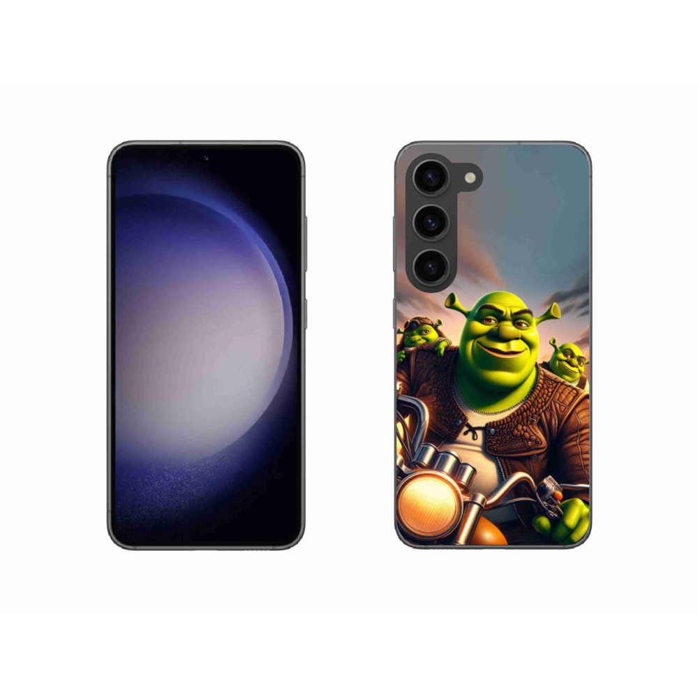 Gelový kryt mmCase na Samsung Galaxy S23 5G - shrek na motorce