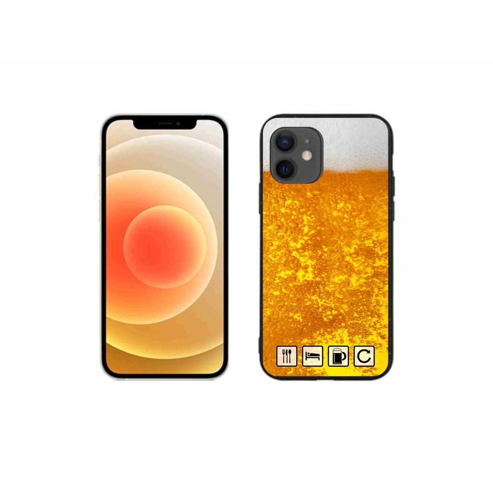 Gelový kryt mmCase na iPhone 12 mini - pivní motiv 3