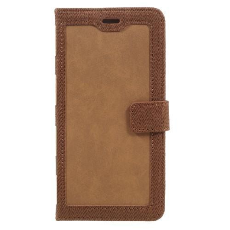 Frame PU kožené stylové pouzdro na iPhone 6 Plus a 6s Plus - hnědé