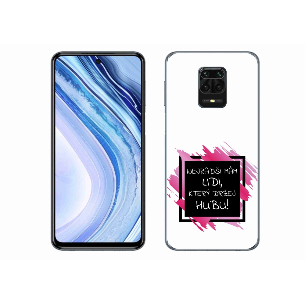 Gelový kryt mmCase na Xiaomi Redmi Note 9S - vtipný text 7 černobílé pozadí
