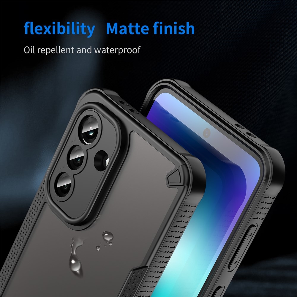 Frosted odolný kryt na Samsung Galaxy A37 5G - černý