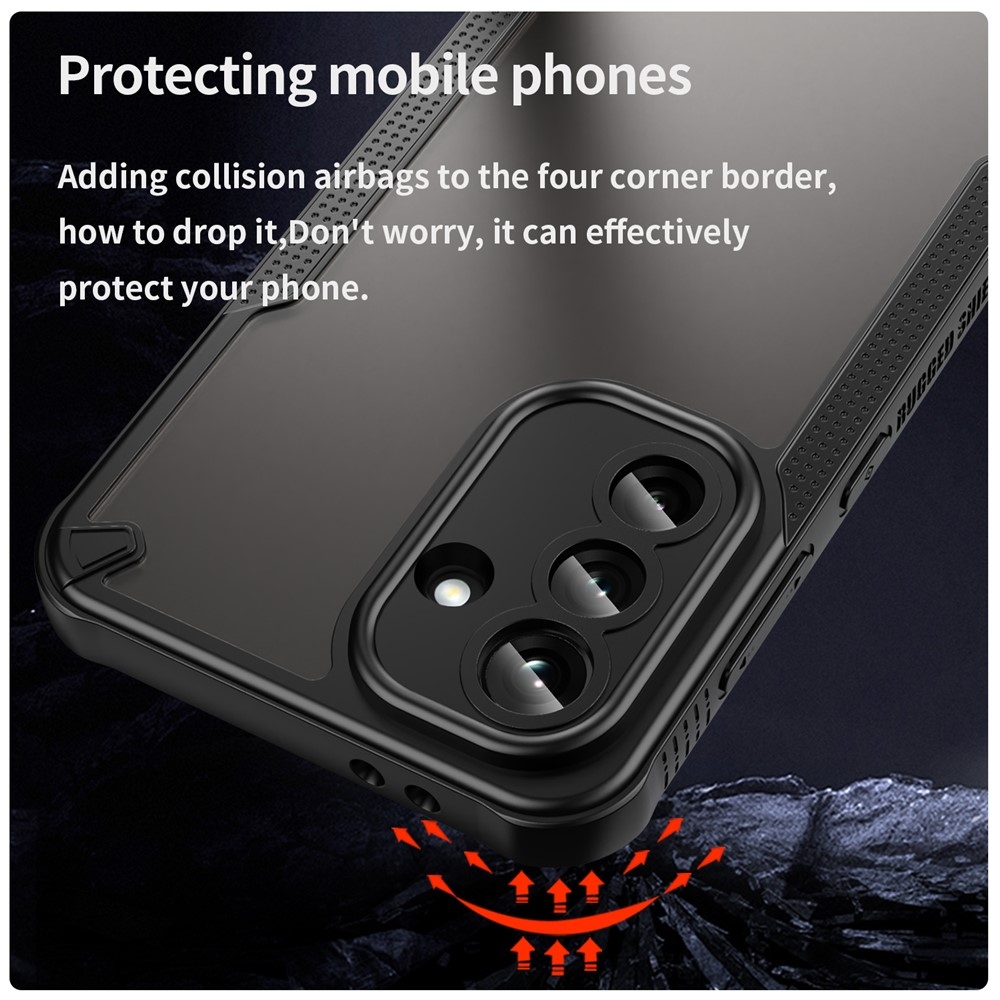 Frosted odolný kryt na Samsung Galaxy A37 5G - černý