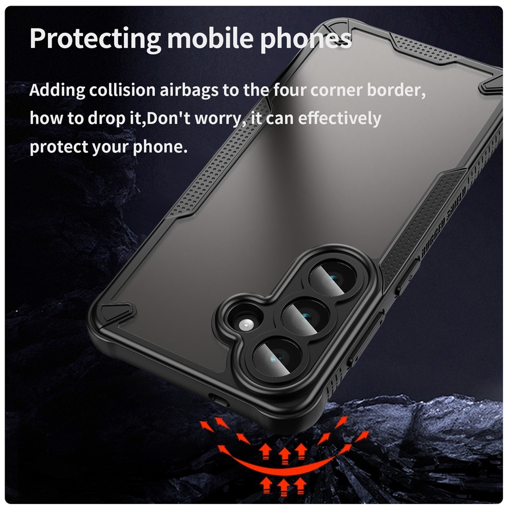 Frosted odolný kryt na Samsung Galaxy S26 - černý