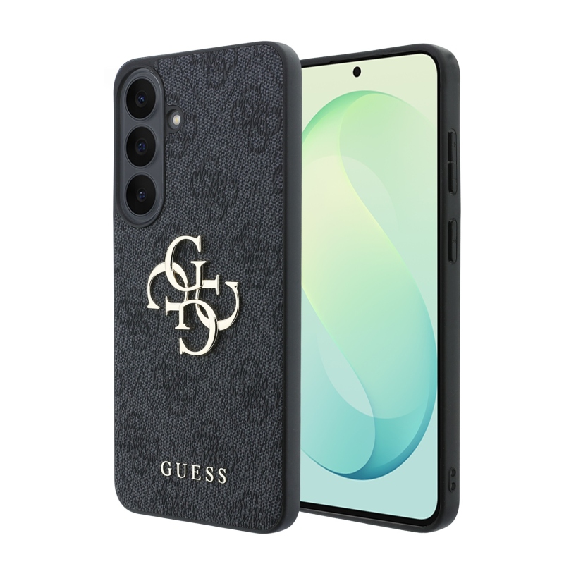 Guess PU 4G Metal Logo Zadní Kryt pro Samsung Galaxy S26 FE Black