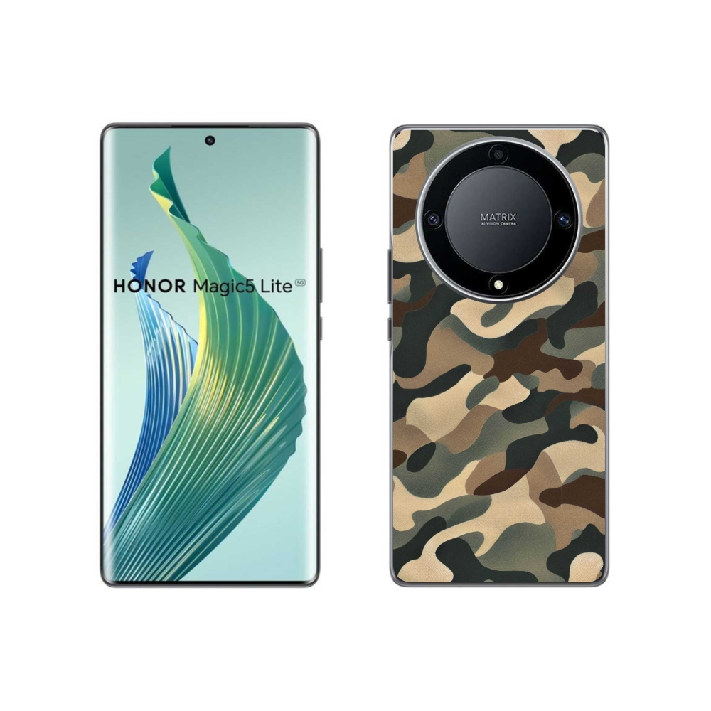 Gelový kryt mmCase na Honor Magic 5 Lite 5G - maskáčový vzor 11
