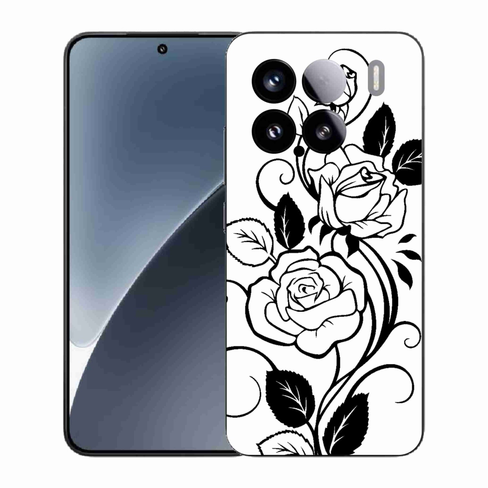 Gelový kryt mmCase na Xiaomi 15 - černobílá růže