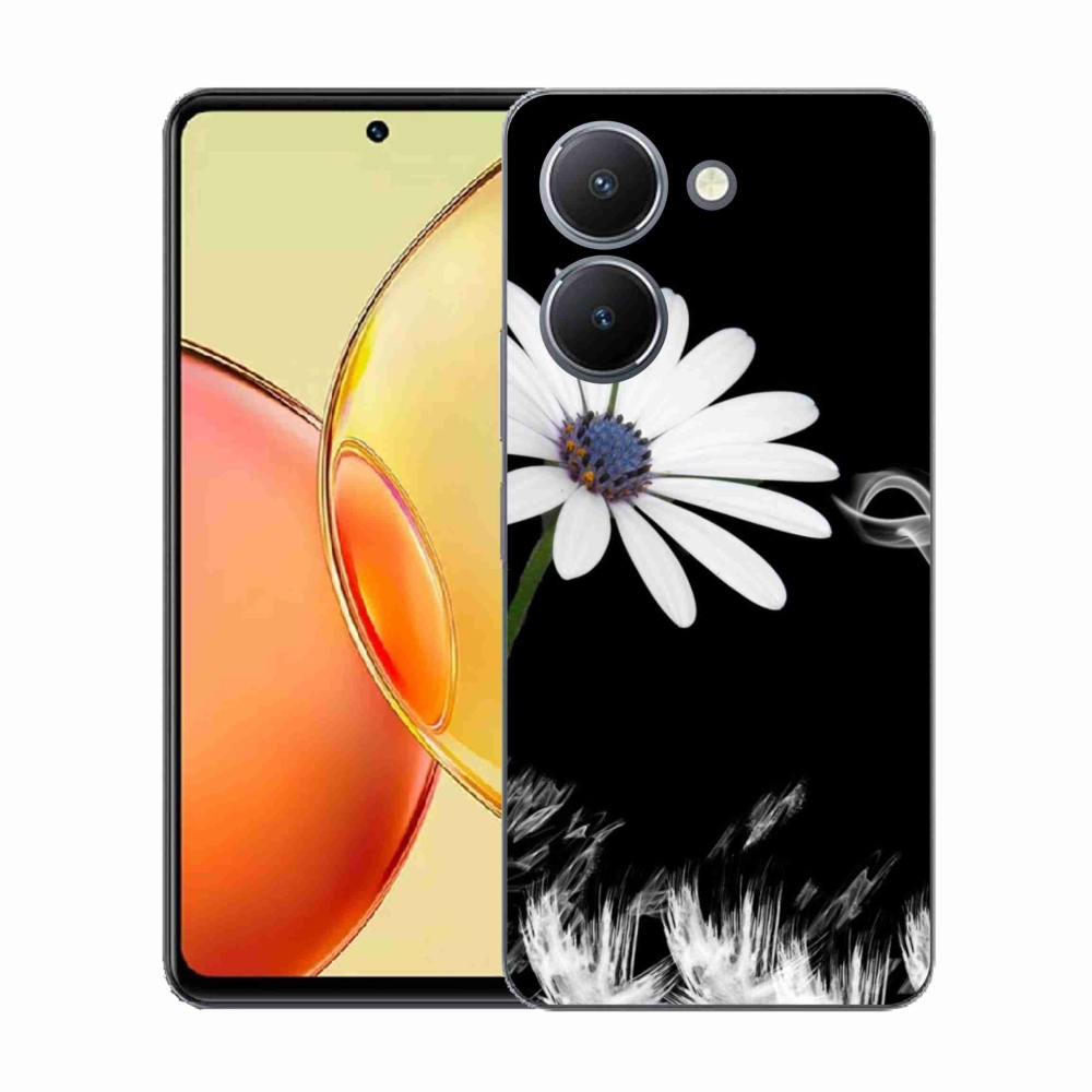 Gelový kryt mmCase na Vivo Y36 - bílá květina