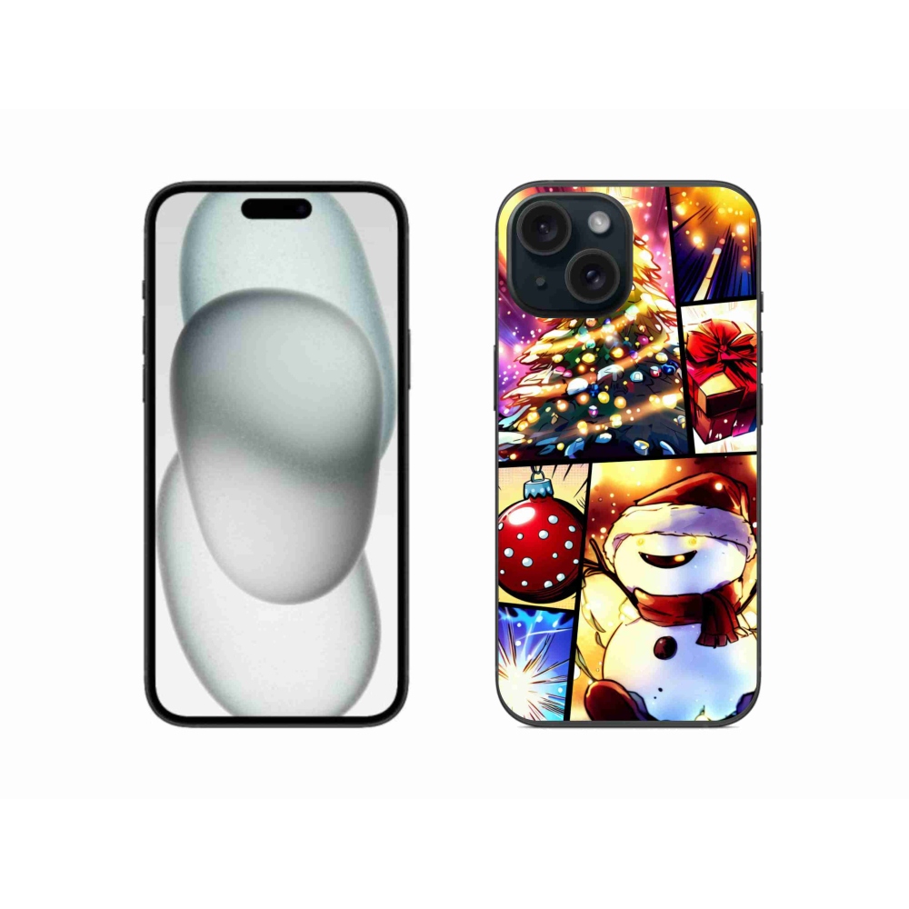 Gelový kryt mmCase na iPhone 15 - vánoční motivy 1