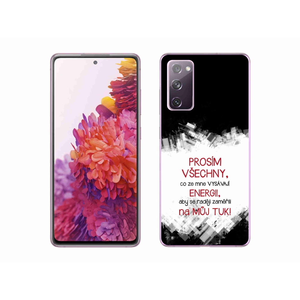 Gelový kryt mmCase na Samsung Galaxy S20 FE - vtipný text 1 červený