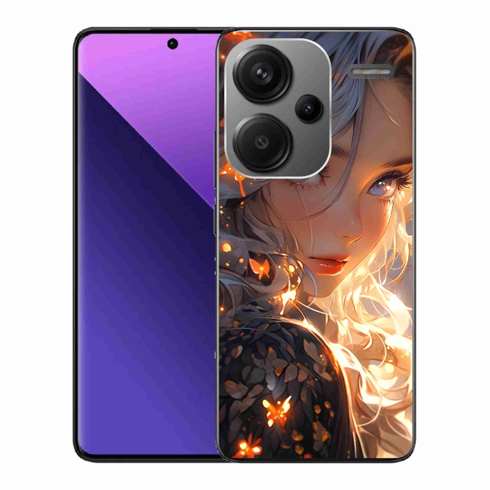Gelový kryt mmCase na Xiaomi Redmi Note 13 Pro+ 5G - dívka a motýli
